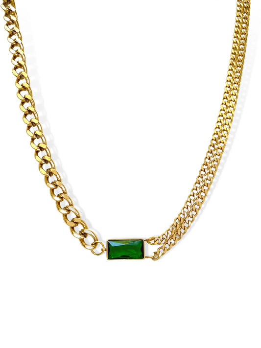 Emerald Gold Cuban Necklace
