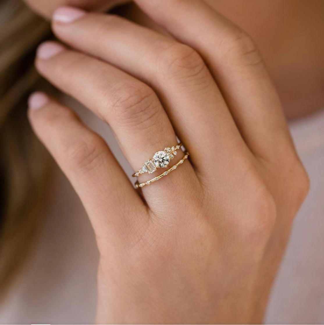 Gold Flow Stack Ring