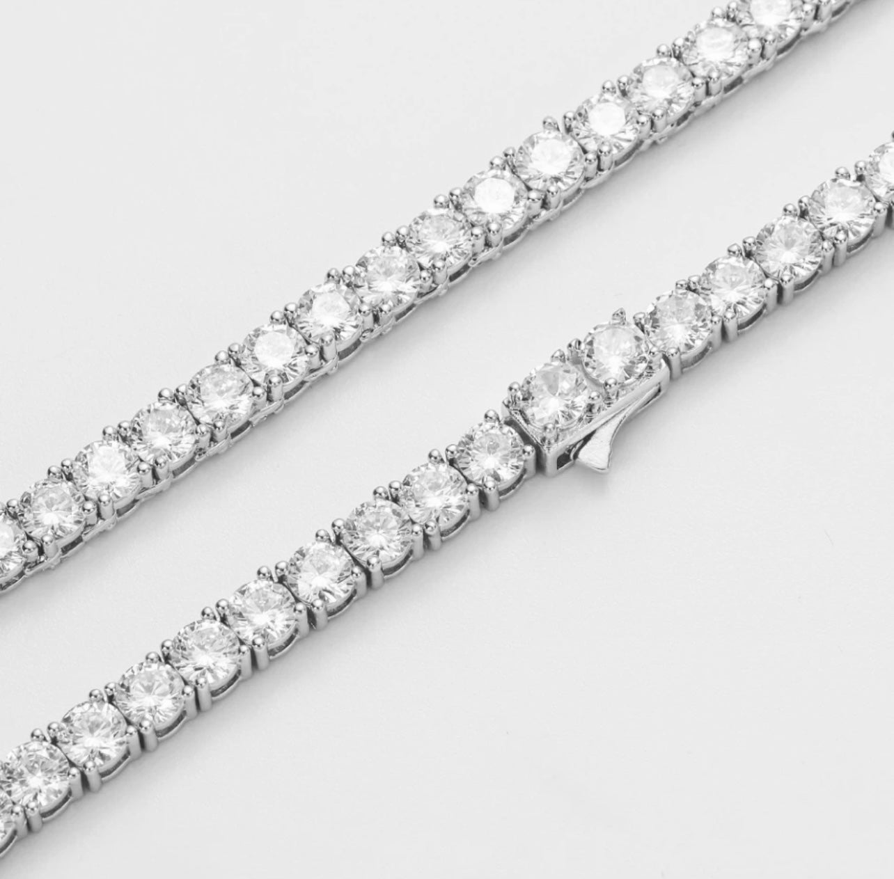 Silver Invisilink Tennis Necklace (4mm)