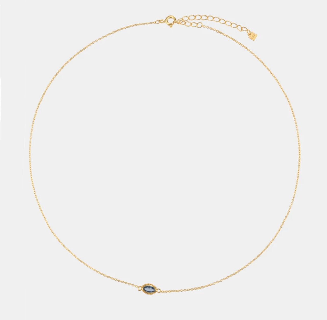 Beaded Floating Marquise Solitaire Necklace