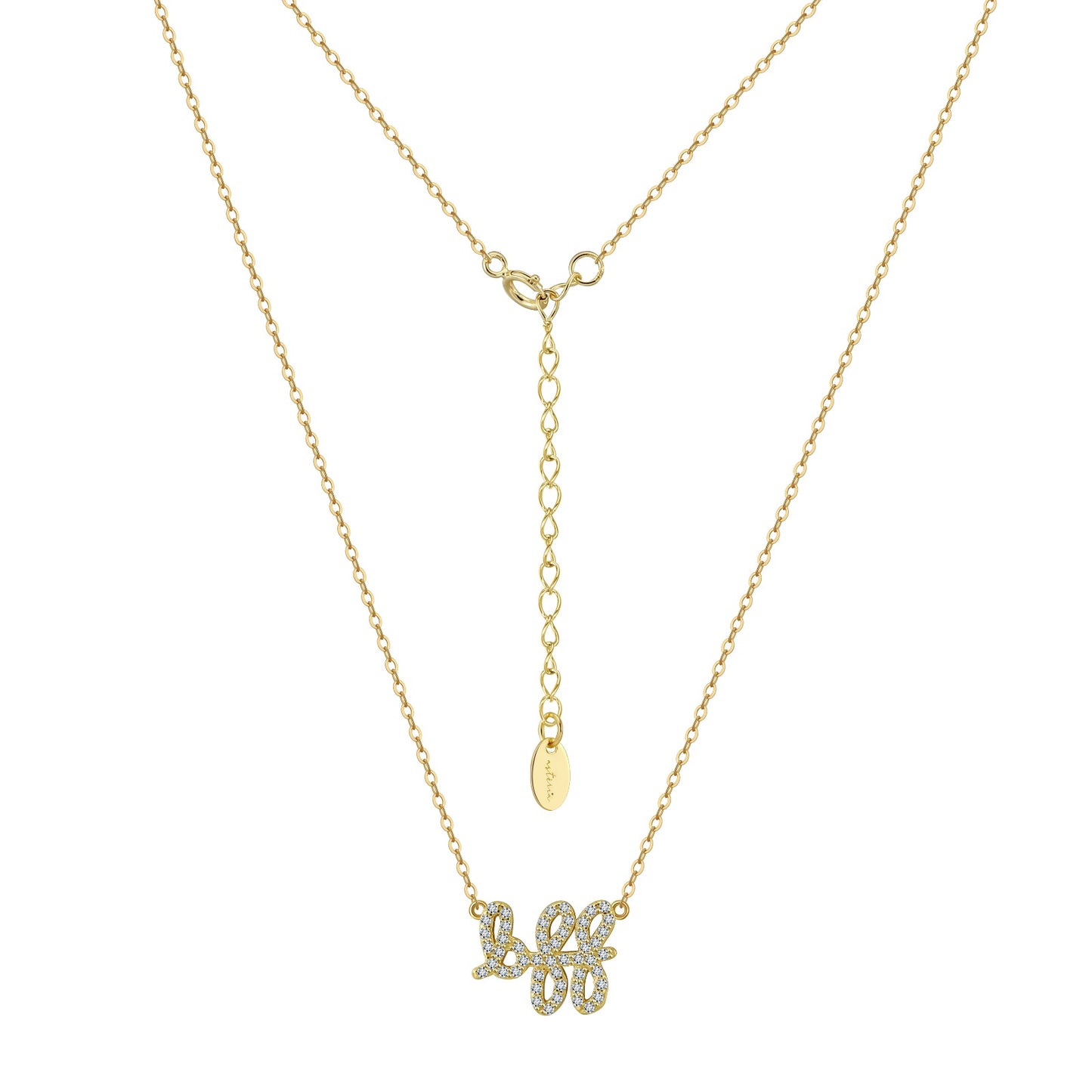 Gold BFF NSCD Best Friends Necklace (925, Vermeil)
