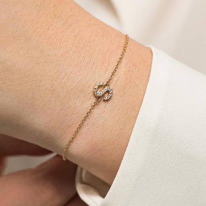Gold Petite Initial Bracelet (925, Electroplating)