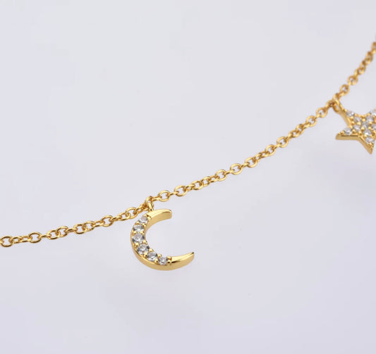 Gold Galactical Embrace Charm Bracelet
