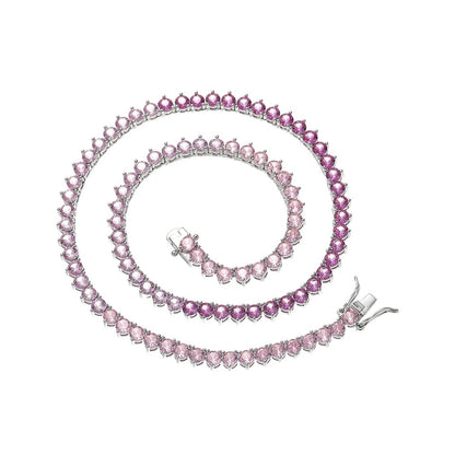 Pink Gradient Tennis Necklace
