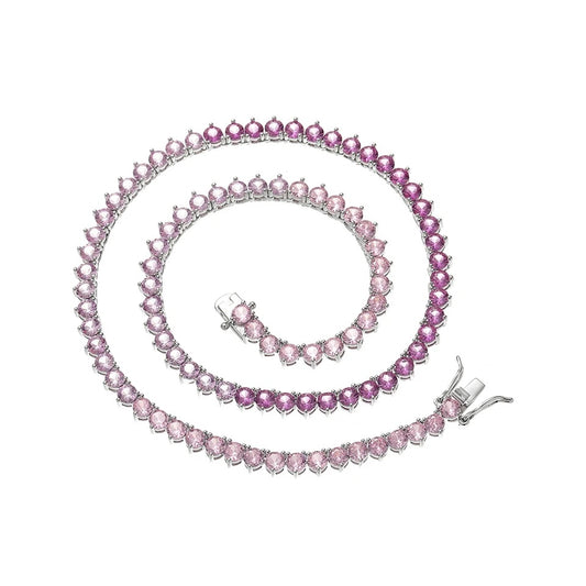 Pink Gradient Tennis Necklace