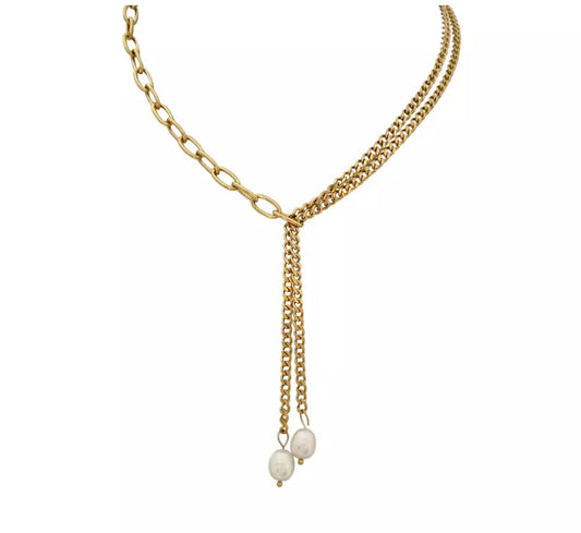 Luella Pearl Lariat Necklace