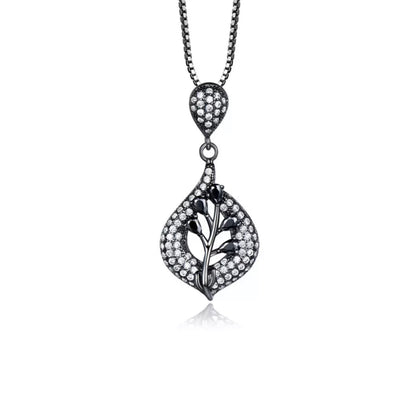 Obsidian Leaf Necklace