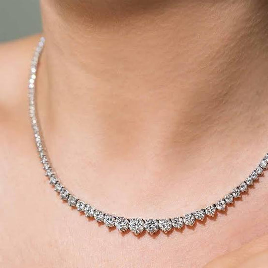 Silver Graduation Tennis Necklace