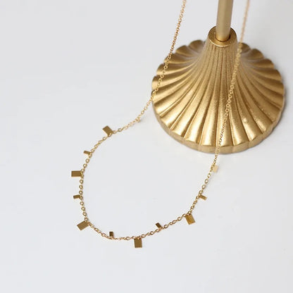Dainty Rectangle Drop Necklace