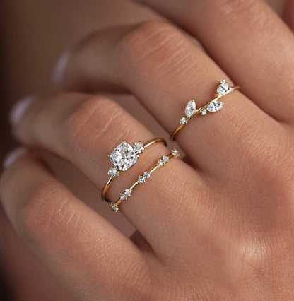 Gold Double Stone Stack Ring