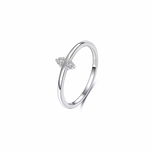 Silver Dual Stone Stack Ring