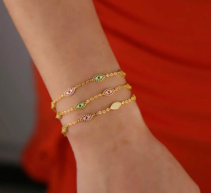 Rainbow Evil Eye Bracelet