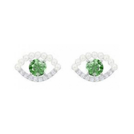 Jaded Pearl Evil Eye Earrings