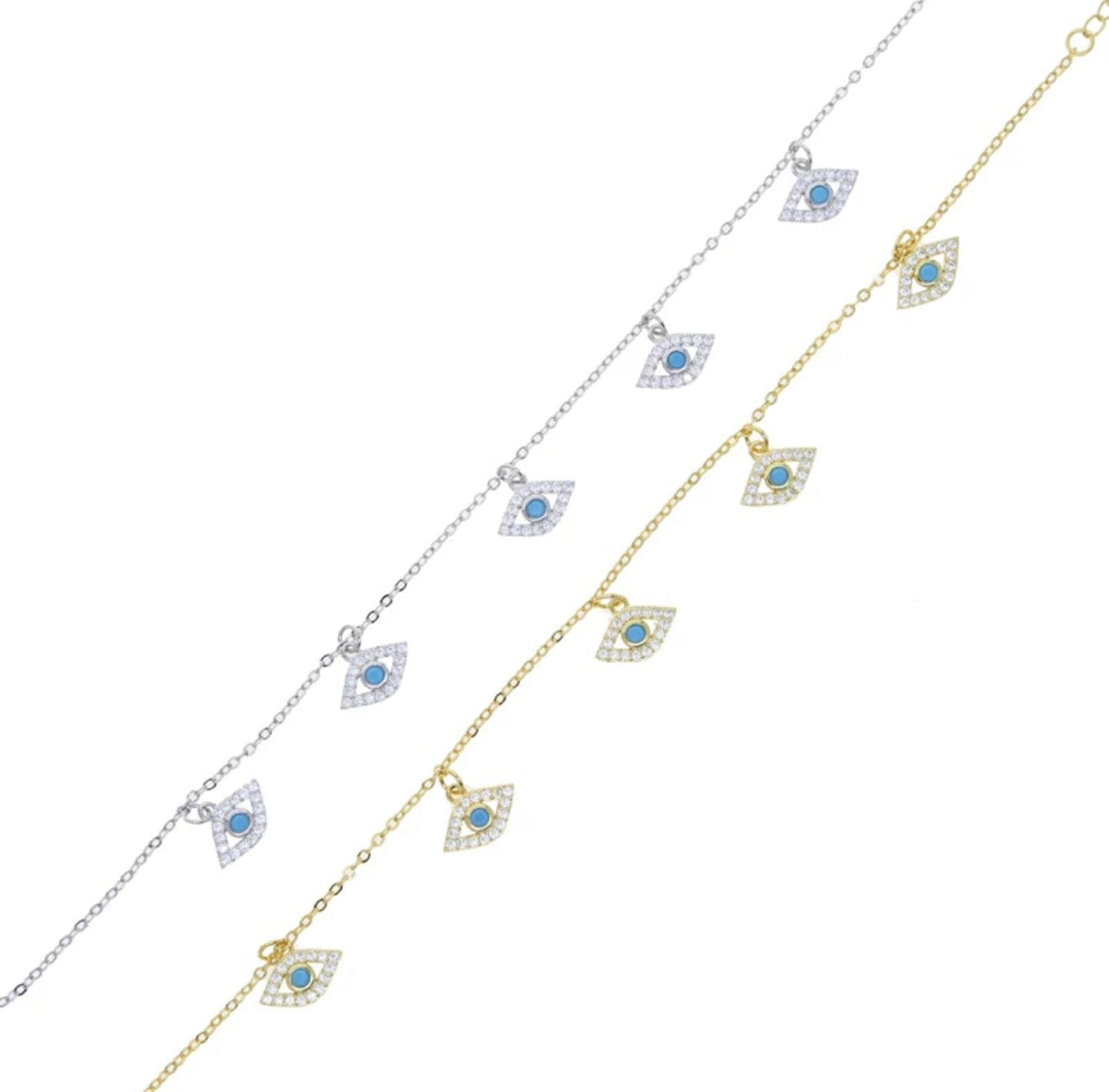 Silver Salisiah Evil Eye Anklet