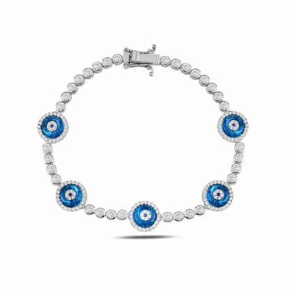 Embellished Evil Eye Bracelet 5 Motif (Rose, Silver, Gold, 925 Vermeil)