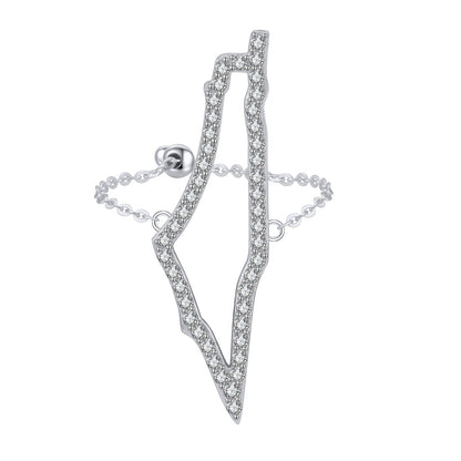 Silver Pave NSCD Palestine Ring (925, Adjustable)