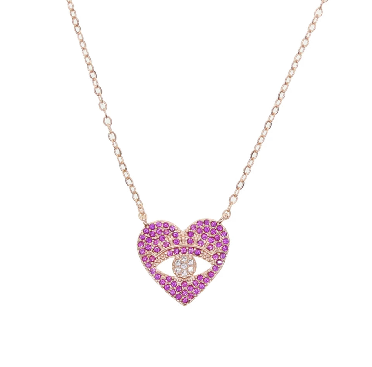 Rose Kissed Eye Of Love Necklace