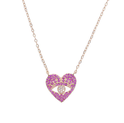 Rose Kissed Eye Of Love Necklace