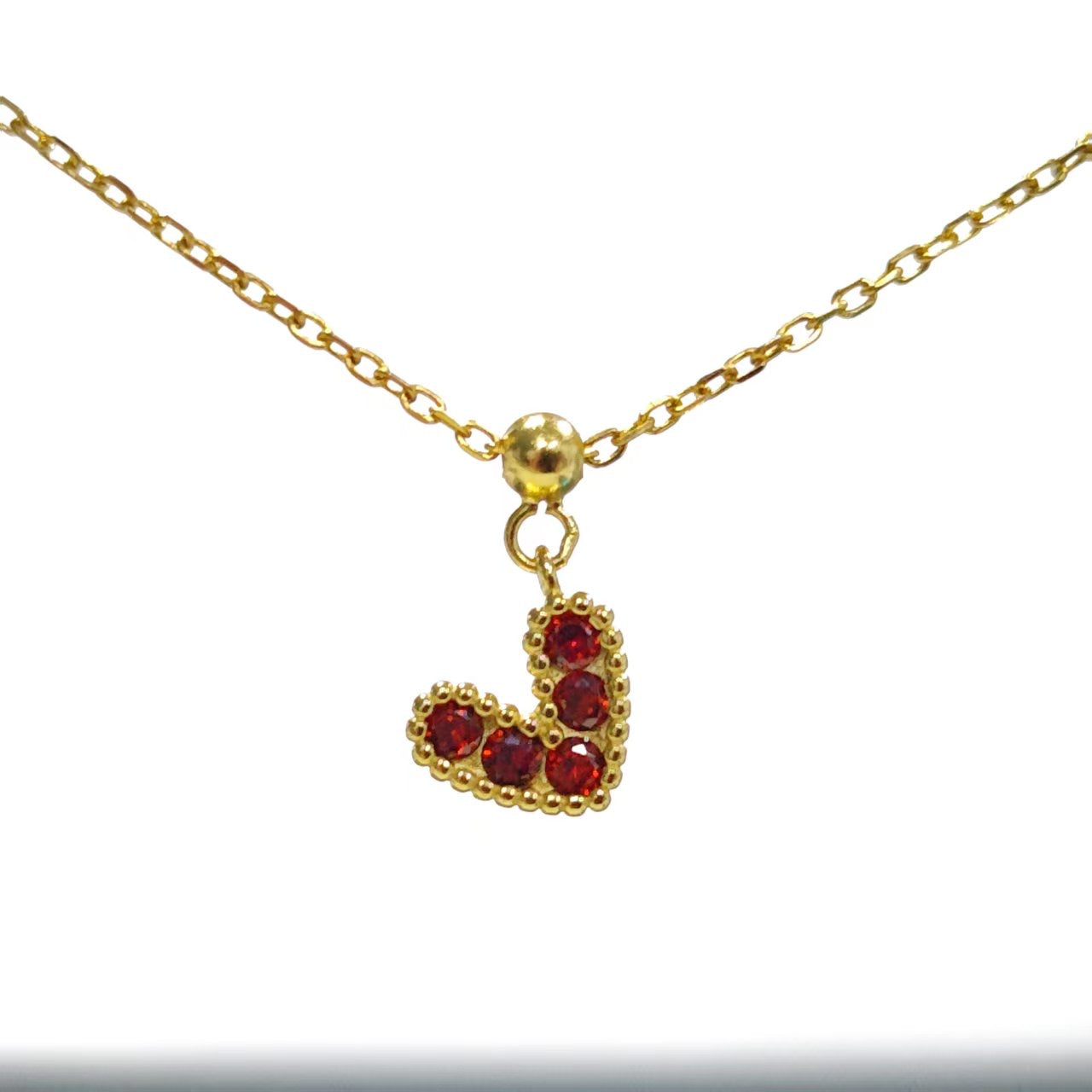 Elite Series Gold Red Heart Sparkle Charm (925, 18k Vermeil)