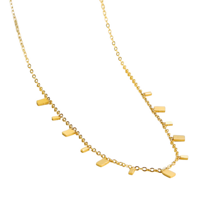 Dainty Rectangle Drop Necklace