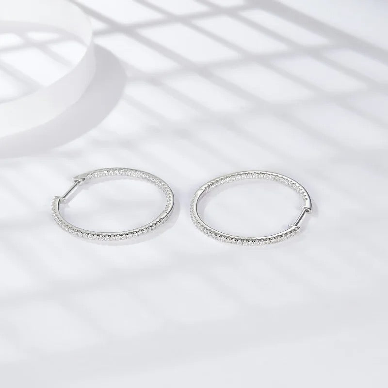 Starlight Moissanite Hoop Earrings