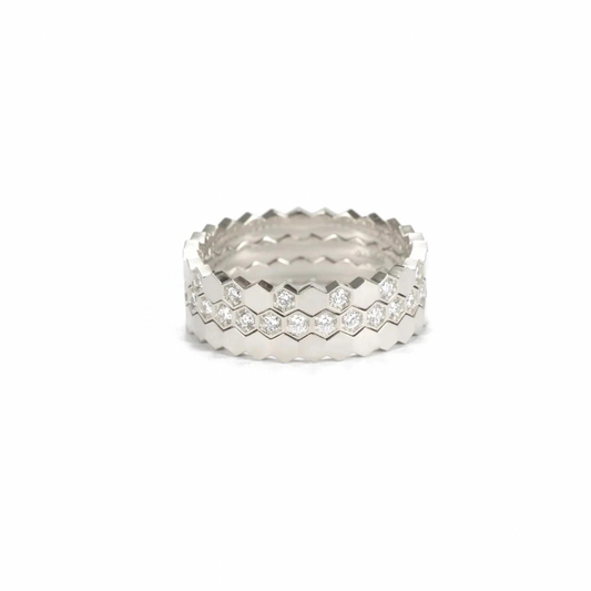 Silver Honeycomb Sparkle Trio Set (925)