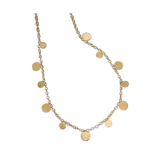 Gold Disc Charm Coin Necklace
