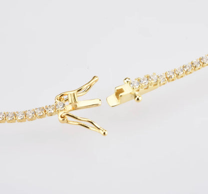 Gold 2mm Tennis Necklace