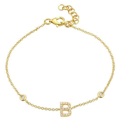 Gold Petite Initial Bracelet (925, Electroplating)