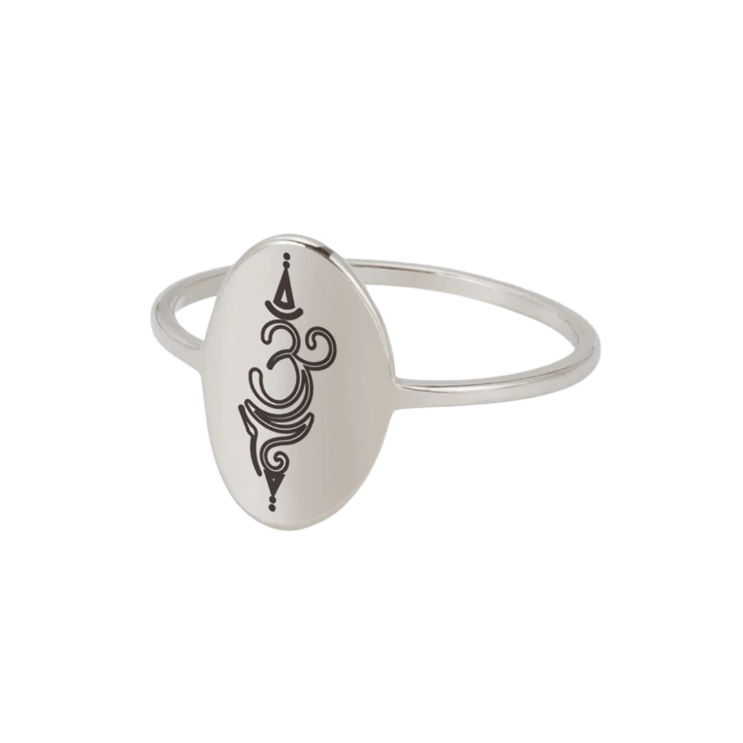 Silver Amulet Aum Ring