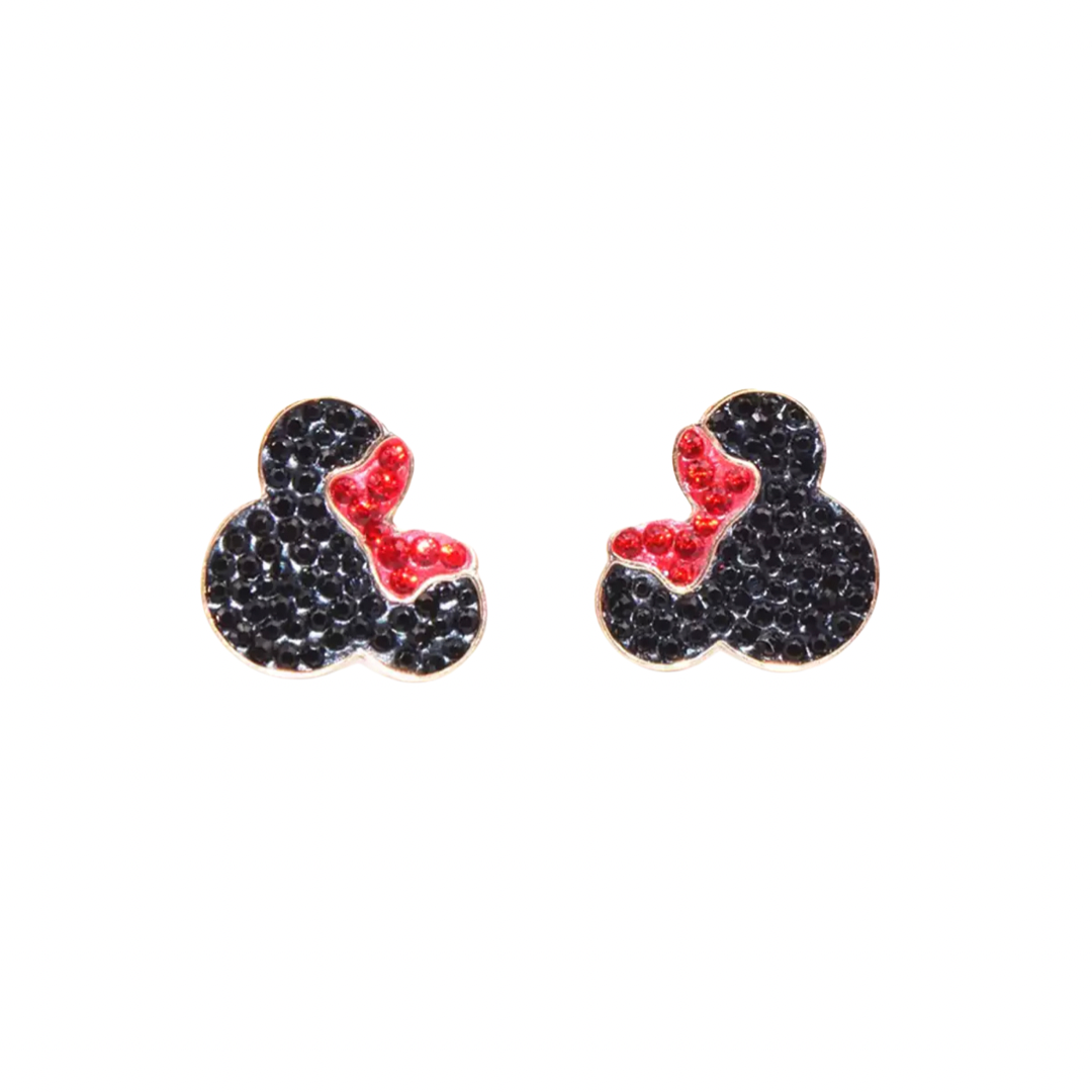 Sweetheart Minnie Earring - Black & Red