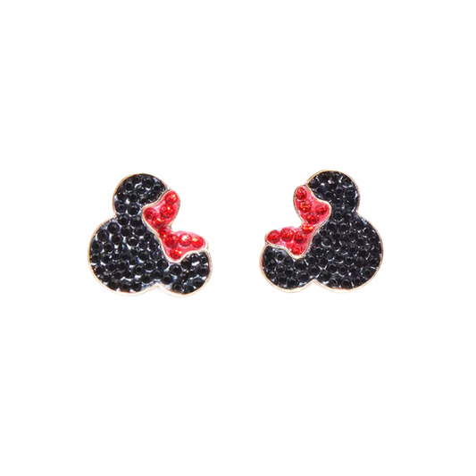Sweetheart Minnie Earring - Black & Red