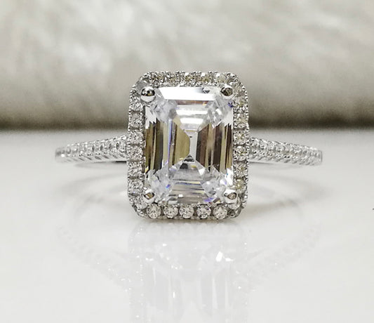 Emerald Halo Ring 925