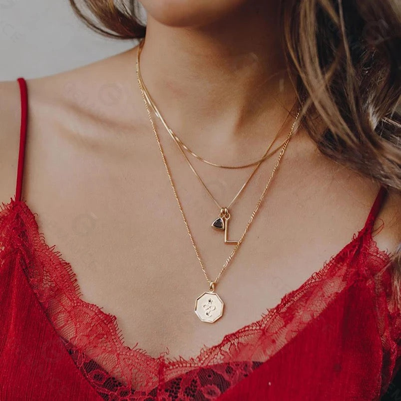 Birthstone  Initial Necklace (925)