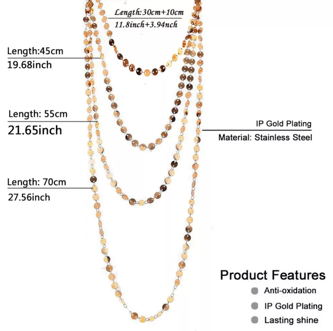Mishkah Sequins Galore Glitter Disc Necklace