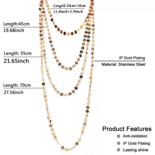 Mishkah Sequins Galore Glitter Disc Necklace