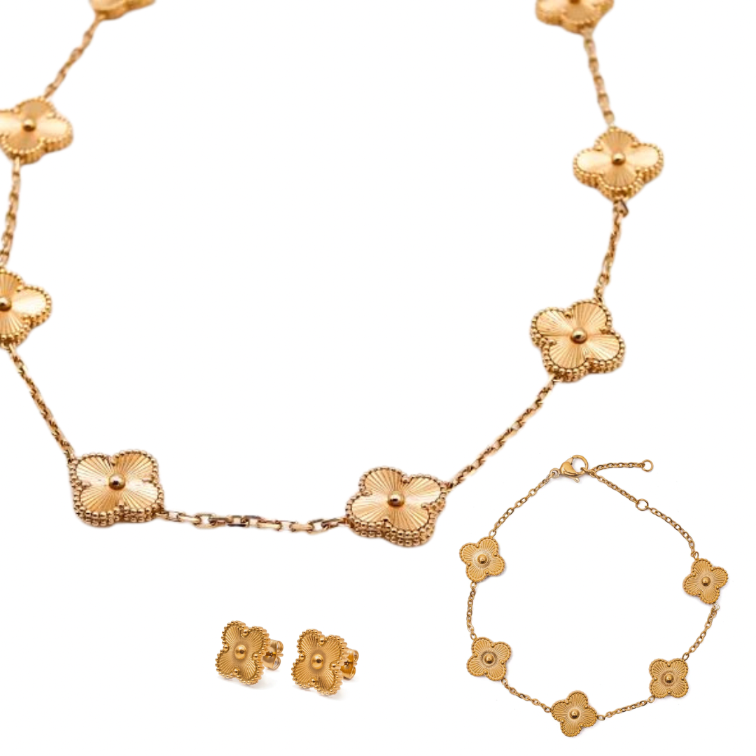 Antique Gold Chic Gold Clover Set