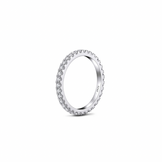 Silver Full NSCD Eternity Pave Stack Ring