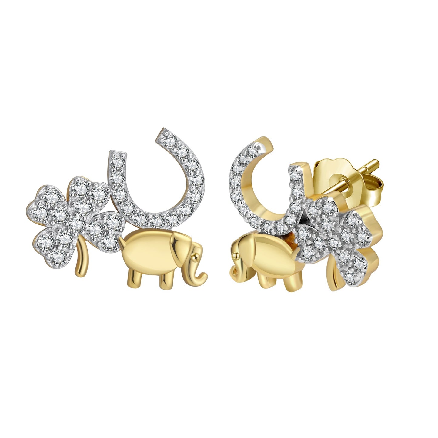 Designer Gold Love, Luck & Abundance NSCD Charm Set (925,18k Vermeil)