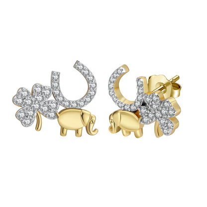 Designer Gold Love, Luck & Abundance NSCD Charm Set (925,18k Vermeil)