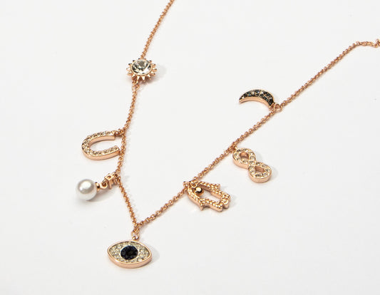 Moonlight Evil Eye Charm Dangle Necklace