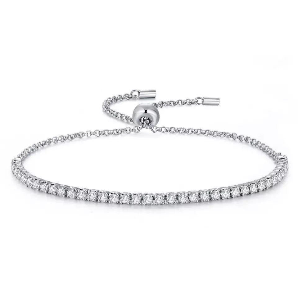 Fine Adjustable Tennis Bracelet