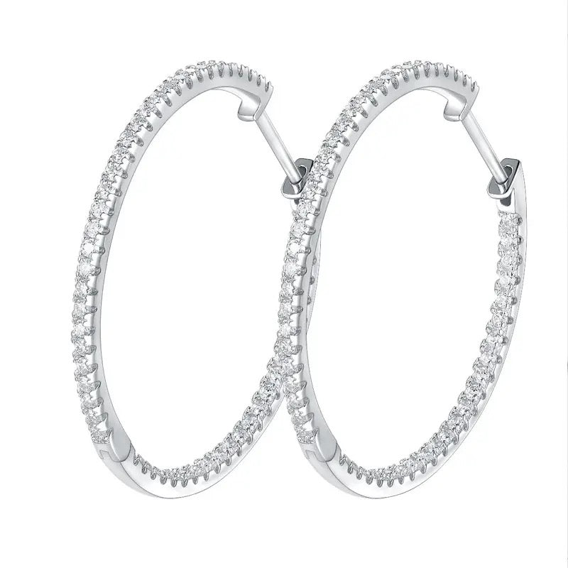 Starlight Moissanite Hoop Earrings