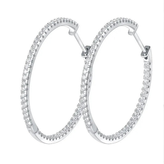 Starlight Moissanite Hoop Earrings