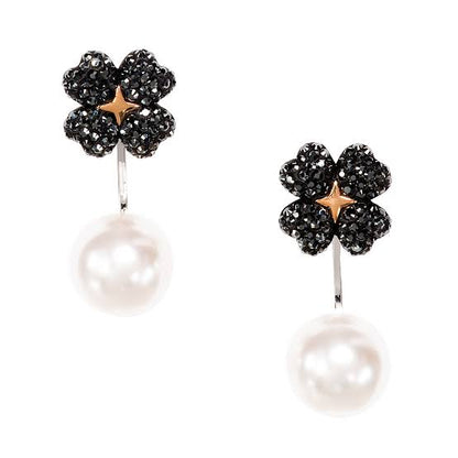 Jet’aime Black & Silver Pearl Drop Stud