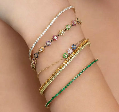 Alexis Floral Bracelet (Mix Metal, 18k Gold Electroplating)