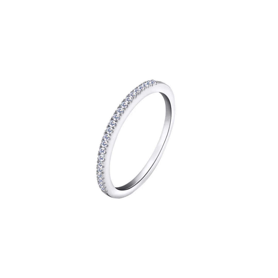 Silver Pave Eternity Stack Ring