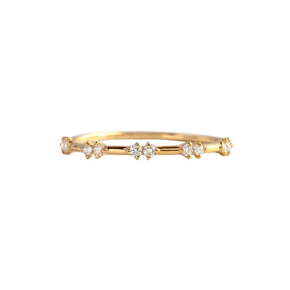 Gold Double Stone Stack Ring