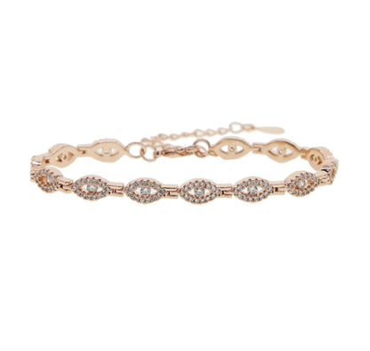 Rose Gold Glam Evil Eye Pave Bracelet