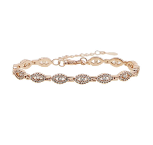 Rose Gold Glam Evil Eye Pave Bracelet